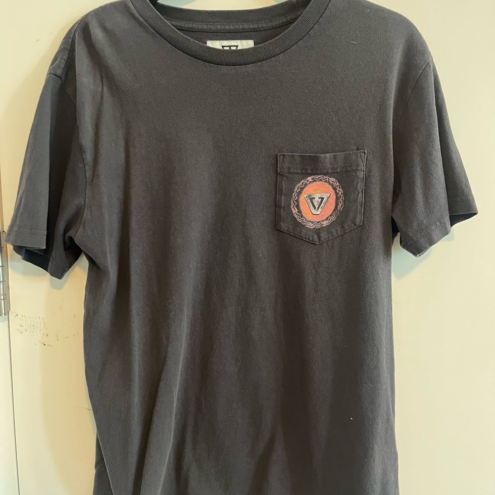 Black Pocket Crew T-Shirt with Circular Logo